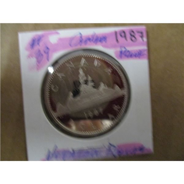 1987 CANADA RPOOF CAMEO VOYAGER DOLLAR