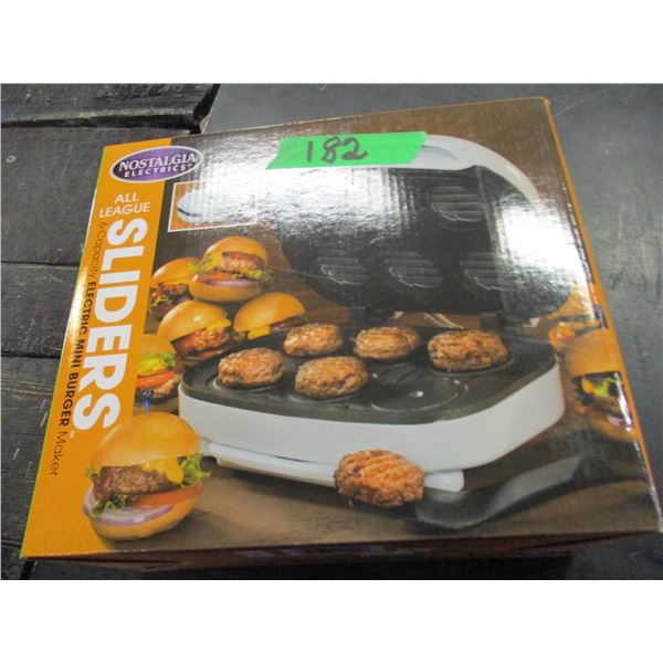 ESTATE (NEW):  SLIDERS MINI BURGER MAKER IN ORIGINAL BOX