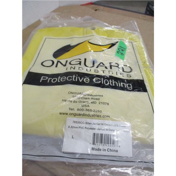 FREIGHT DAMAGE (AS IS):  2 RAIN JACKETS (SIZE LARGE) & FACE MASKS