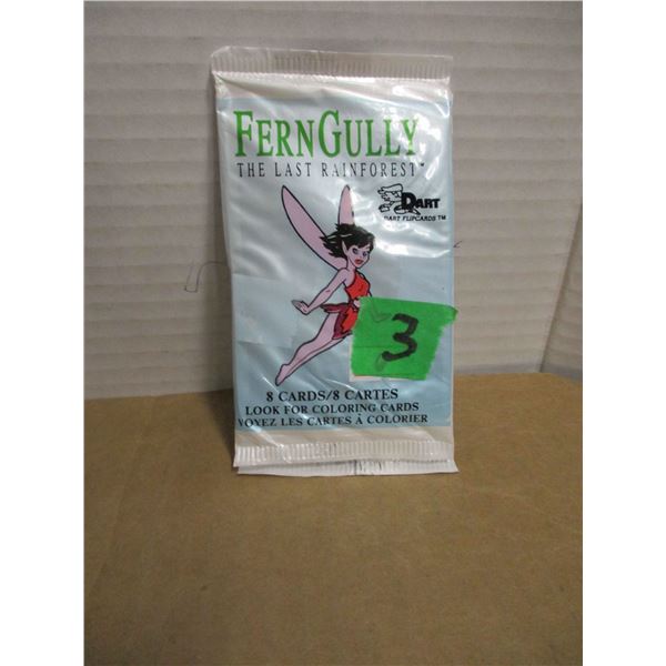 COLLECTABLE:  LOT OF 2 FACTORY SEALED PACKAGES OF 8 CARDS OF FERN GULLY, THE LAST RAIN FOREST