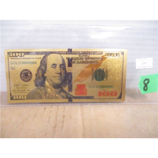 GOLD FOIL $100 USA BANK NOTE (NOT LEGAL TENDER)