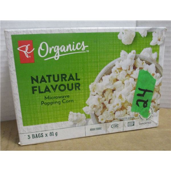 SHELF PULLS (AS IS):  MICROWAVE POPCORN (3 X 80 GRAM BAGS) - BOX
