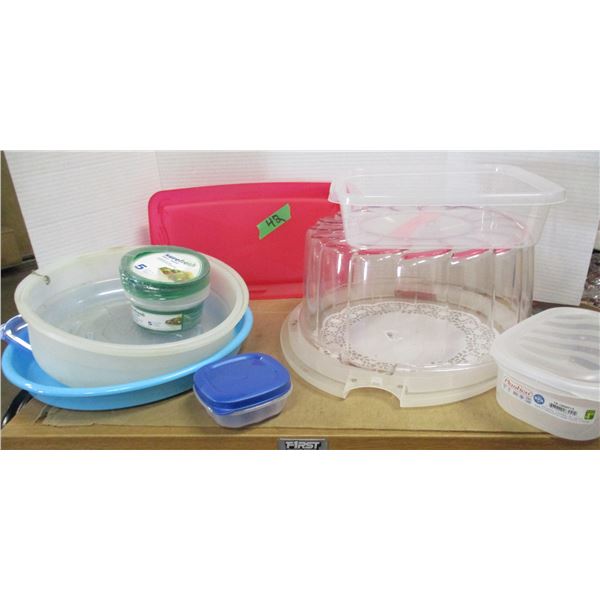ESTATE:  BOX C/W ASSORTED PLASTICWARE