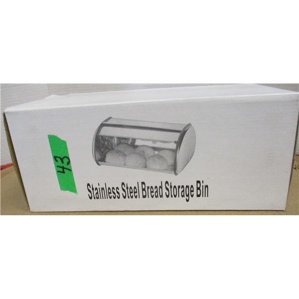 ESTATE/NEW:  STAINLESS STEEL BREAD BIN