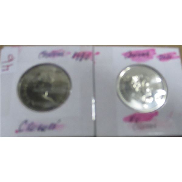 1980 CROWN & 2011 PROOF QUEEN ELIZABETH CANADA HALF DOLLARS