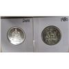 Image 2 : 1980 CROWN & 2011 PROOF QUEEN ELIZABETH CANADA HALF DOLLARS