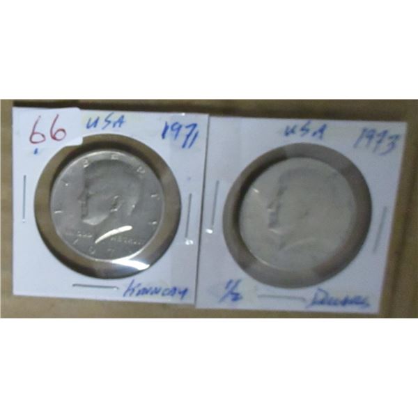 1971 - 1973 KENNEDY USA HALF DOLLARS