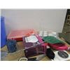 Image 2 : ESTATE:  BOX C/W ASSORTED HOUSEWARES (LIGHT BULBS, PAILS, GLOVES, ETC)
