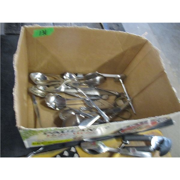 ESTATE:  BOX C/W ASSORTED UTENSILS