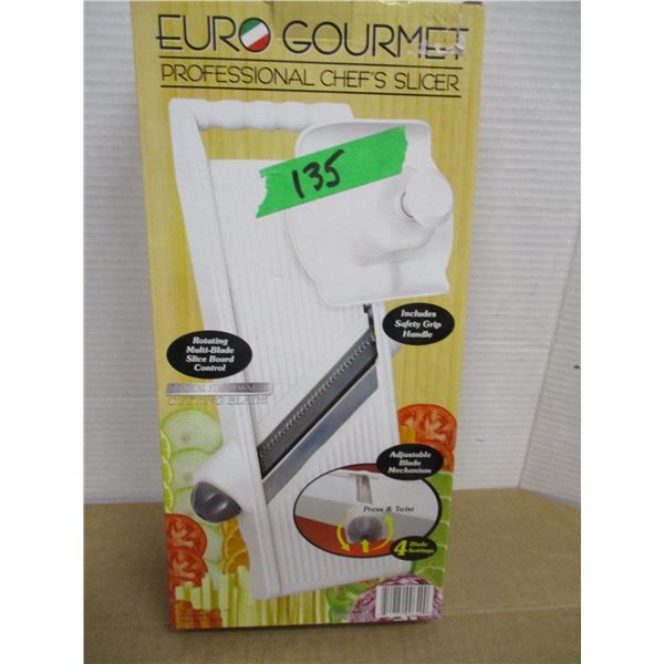 ESTATE:  EURO GOURMET CHEFS SLICER IN ORIGINAL BOX