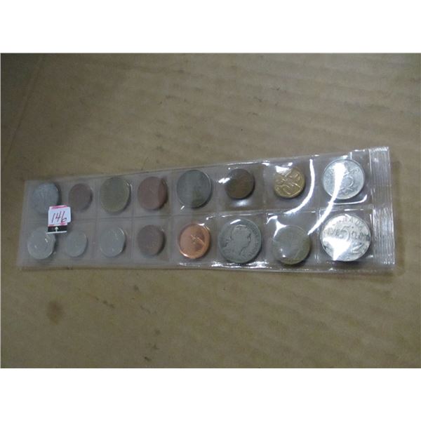 DOUBLE ROW OF CANADA & WORLD COLLECTABLE COINS