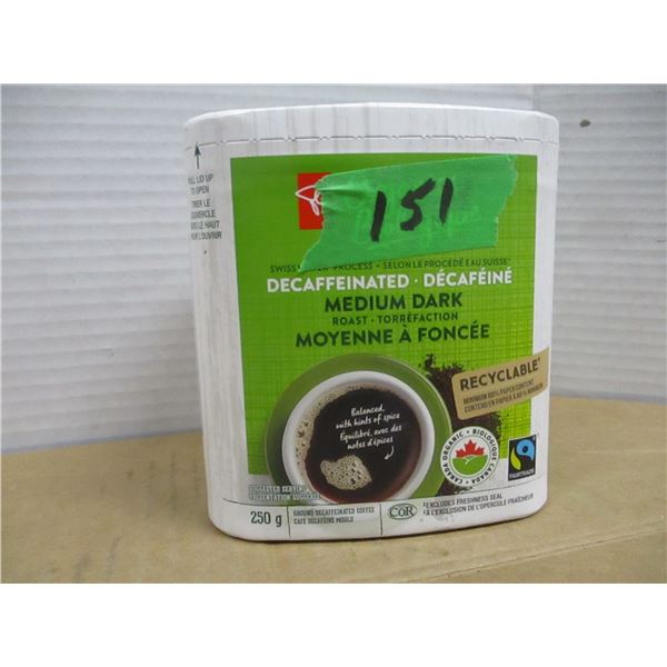 SHELF PULLS (AS IS):  DECAF MEDIUM DARK COFFEE (250G)