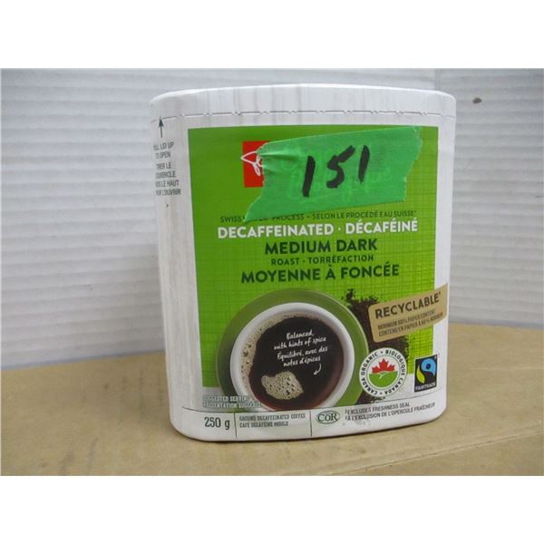 SHELF PULLS (AS IS):  DECAF MEDIUM DARK COFFEE (250G)