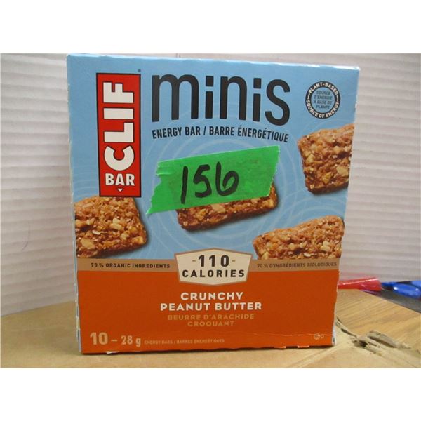 SHELF PULLS (AS IS):  CLIFF MINI BARS (PEANUT BUTTER) (10 X 28G) - BOX