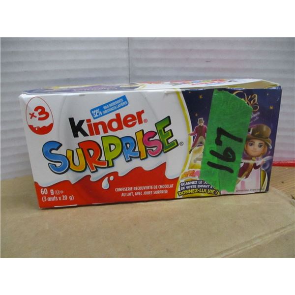 SHELF PULLS (AS IS):  KINDER SURPRISE (BOX OF 3 X 20G)