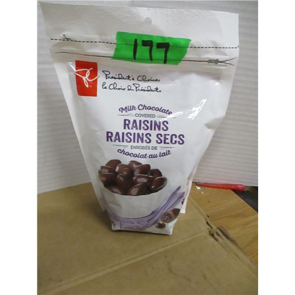 SHELF PULLS (AS IS):  MILK CHOCOLATE RAISINS (400G) - BAG