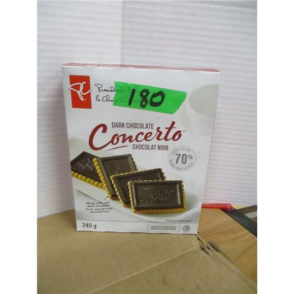 SHELF PULLS (AS IS):  CONCERTO DARK CHOCOLATE COOKIES (240G) - BOX