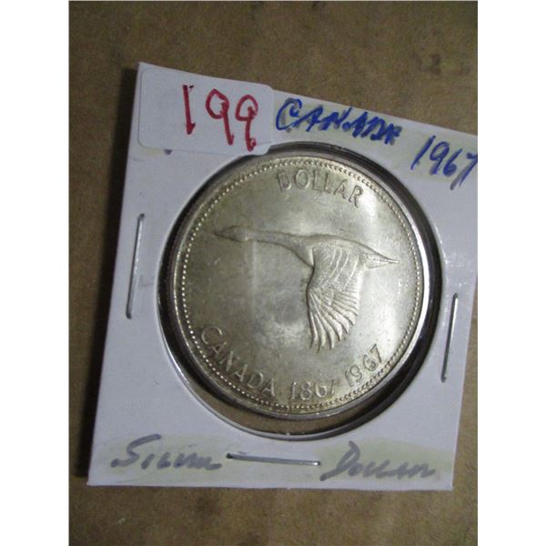 1967 CANADA CENTENNIAL GOOSE SILVER DOLLAR