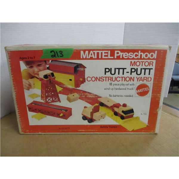 MATTEL PRESCHOOL MOTOR PUTT PUTT CONSTRUCTION YARD TOY SET IN ORIGINAL BOX