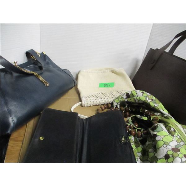 BOX C/W 5 LADIES HAND BAGS