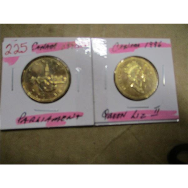 1992 PARLIAMENTARY & 1996 QUEEN ELIZABETH II CH/BU CANADA DOLLARS