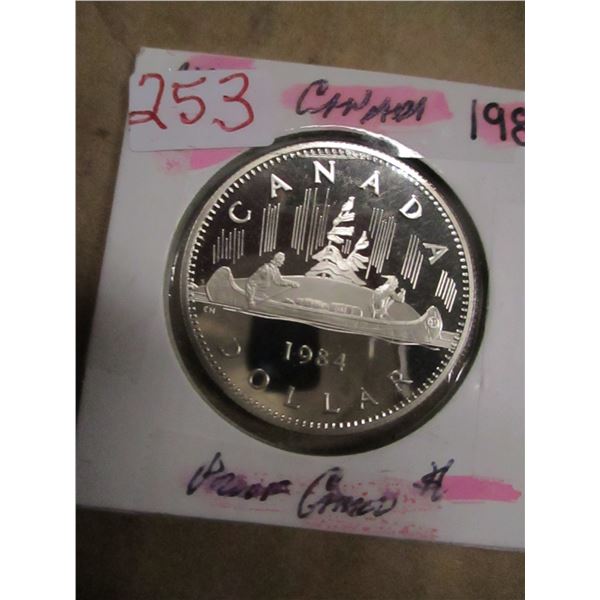 1984 PROOF CAMEO CANADA VOYAGER DOLLAR