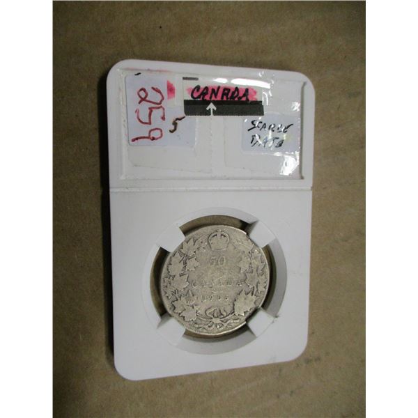 1905 CANADA SCARCE KEY DATE KING EDWARD VII SILVER HALF DOLLAR