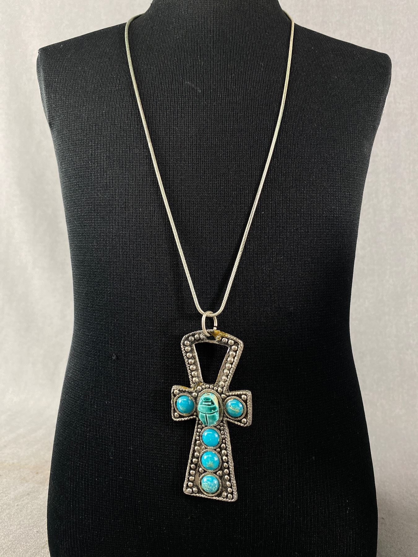 Egyptian UNK, Scarab Pendant & Chain