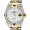 Image 1 : Rolex Mens Two Tone Sapphire and Diamond Datejust Wristwatch