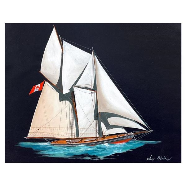 Alex Blokhin "Canadian Yacht Schooner" Original Oil on Canvas