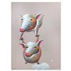 Image 1 : Wang "Piggy Back" Original Mixed Media on Canvas