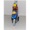 Image 3 : Wilesco Blue Motorcycle Tin Toy