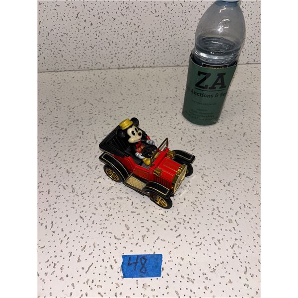 Vintage  Micky Mouse Masudaya Tin Lever Car