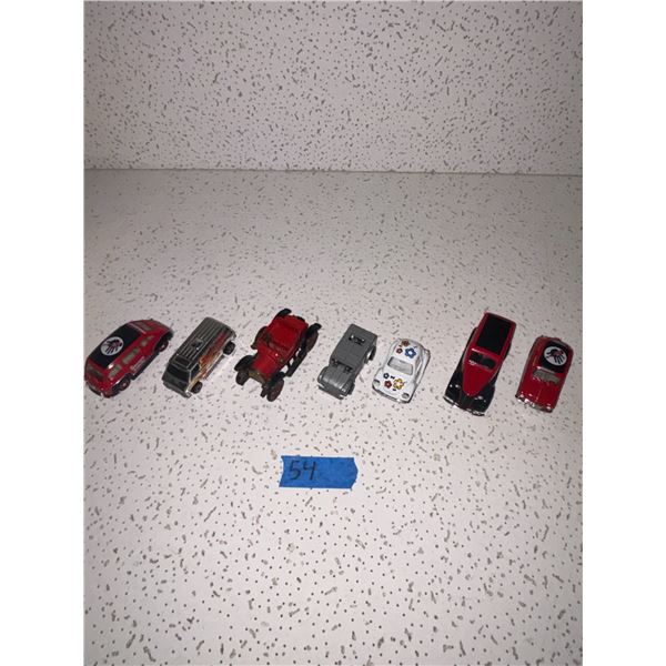 Seven Vintage Toy cars Hotwheels, Ramazzotti and more