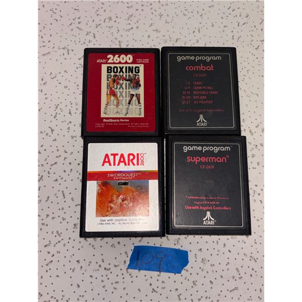Four Atari 2600 Games including Swordquest