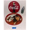 Image 1 : Vintage 1990 CocaCola Button and 1980s CocaCola Tray