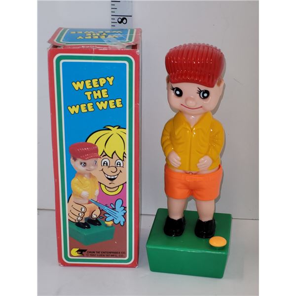 Vintage 1970's Weepy The Wee Wee Novelty Toy Humour Water Squirts from his Willy (New in Box)
