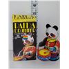 Image 1 : Vintage Amusing Gay Tin Wind-up Panda Bear Drummer with Key (Like new in Box)
