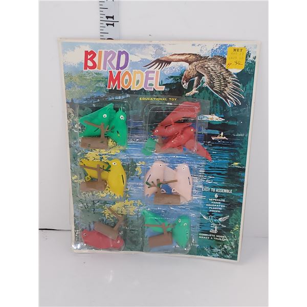 Vintage Bird Model Set Educational Toy True Life Plastic