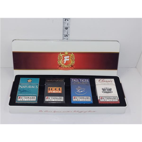 Classic Fictionairie Dictionary Card Game Limited Edition Tin Collectors Set (Unused)