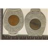 Image 2 : 2-ENCASED 1 CENT COINS IN HORSESHOE SHAPED