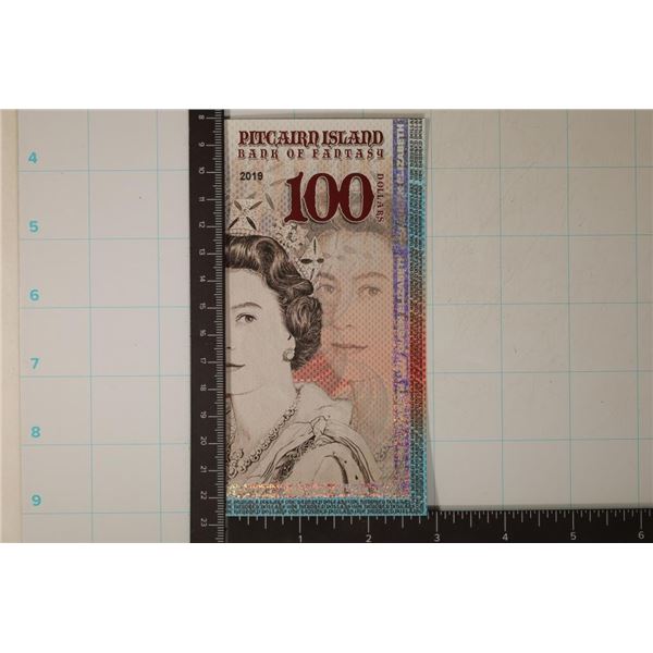2019 PITCAIRN ISLAND $100 CRISP UNC POLYMER