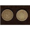 Image 2 : 1880 & 1904 SPAIN SILVER 50 CENTIMOS .1342 OZ. ASW