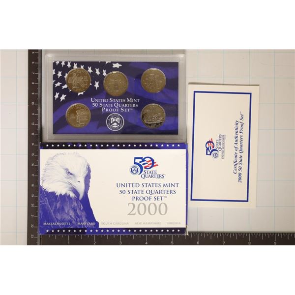 2000 US 50 STATE QUARTERS PROOF SET WITH BOX &