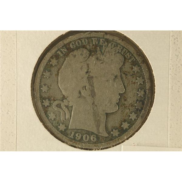 1906 SILVER BARBER HALF DOLLAR