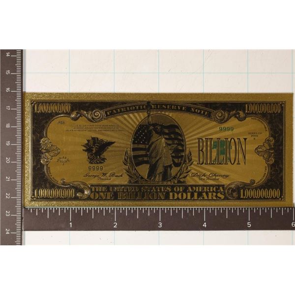 GOLD FOIL 2002-B PATRIOTIC BILLION DOLLAR RESERVE