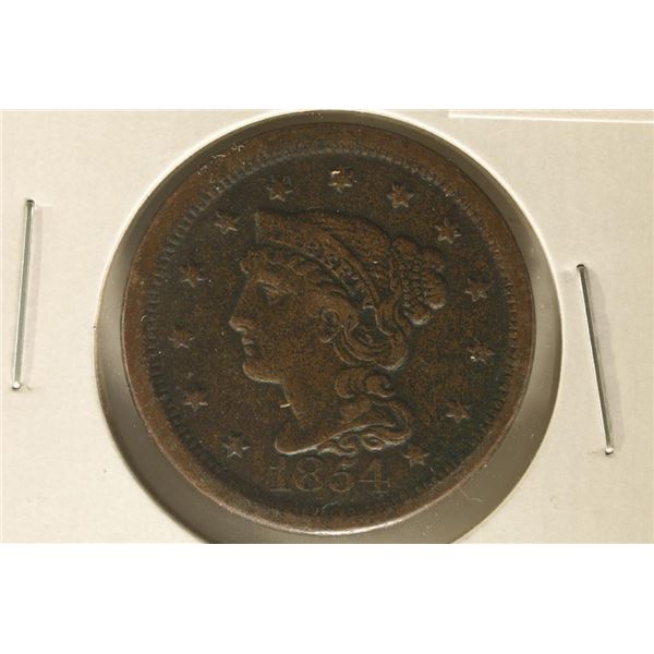 1854 US LARGE CENT EXTRA FINE 2025 REDBOOK $150.00
