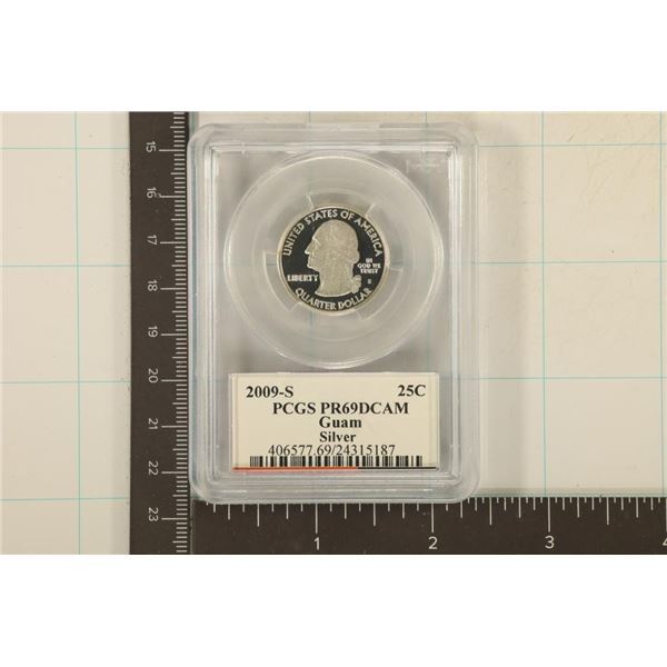 2009-S SILVER GUAM US QUARTER PCGS PR69 DCAM