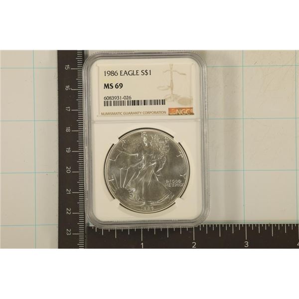 KEY DATE 1986 ONE OZ AMERICAN SILVER EAGLE NGC