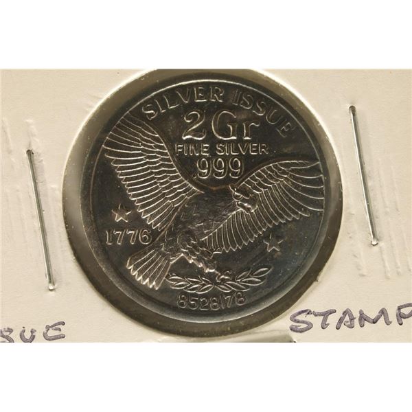 2 GRAMS .999 FINE SILVER 1776 EAGLE ISSUE #8528178